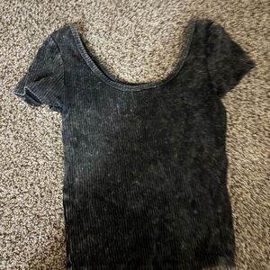 Wild Fable Charcoal Ribbed Tee